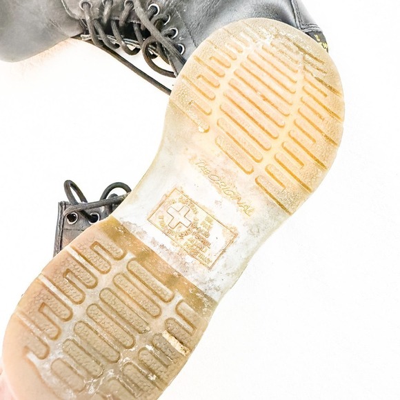 Dr. Martens Leather Combat Boot Black Lace Up Size 6 UK4 - Picture 2 of 7